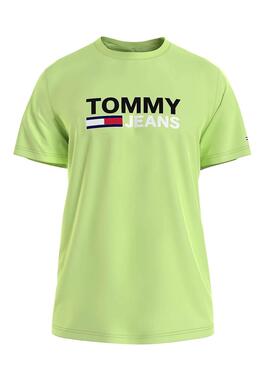 T-Shirt Tommy Jeans Corp Logo Grün für Herren