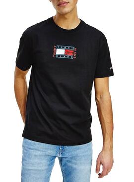 T-Shirt Tommy Jeans Timeless Flag Schwarz Herren