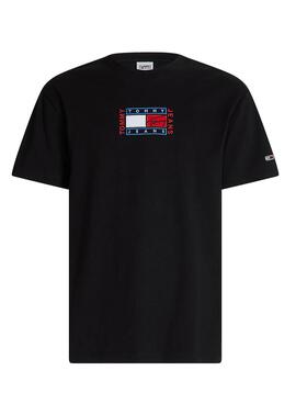 T-Shirt Tommy Jeans Timeless Flag Schwarz Herren