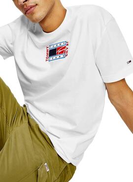 T-Shirt Tommy Jeans Timeless Flag Weiss Herren