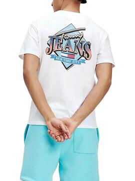 T-Shirt Tommy Jeans Diamond Weiss für Herren