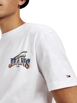 T-Shirt Tommy Jeans Diamond Weiss für Herren