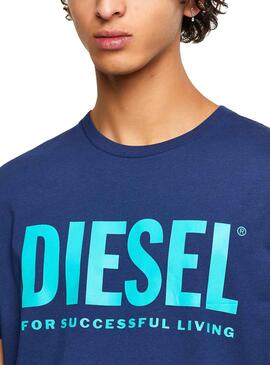 T-Shirt Diesel T-DIEGO-LOGO Blau für Herren