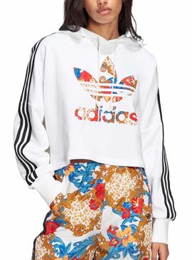 Sweatshirt Adidas Boxy Hoodie Weiss für Damen