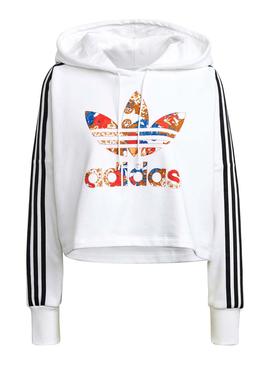 Sweatshirt Adidas Boxy Hoodie Weiss für Damen