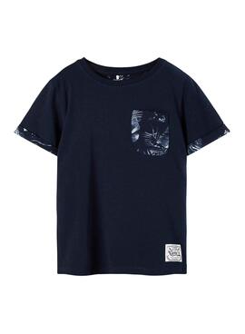 T-Shirt Name It Fangem Marineblau für Junge