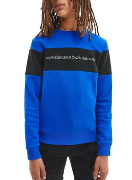 Sweatshirt Calvin Klein Farbe Block Blau für Junge