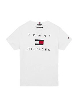 T-Shirt Tommy Hilfiger Logo Weiss für Junge