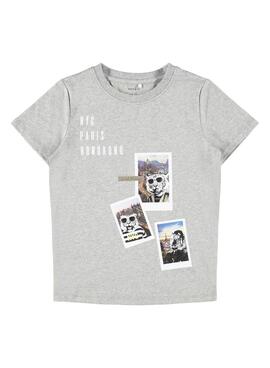 T-Shirt Name It Faust Grau für Junge