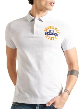 Polo Superdry Classic Superstate Weiss Herren