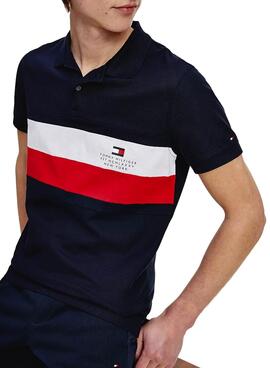 Polo Tommy Hilfiger Chest Stripe Marineblau Herren