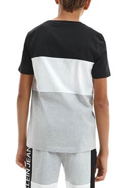 T-Shirt Calvin Klein Color Block Schwarz für Junge
