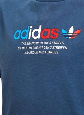 T-Shirt Adidas Adicolor Graphic Blau Junge y Mädchen