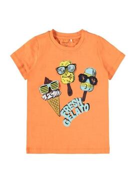 T-Shirt Name It Halvin Orange für Junge