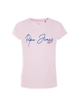 T-Shirt Pepe Jeans Nina Optic Rosa für Mädchen